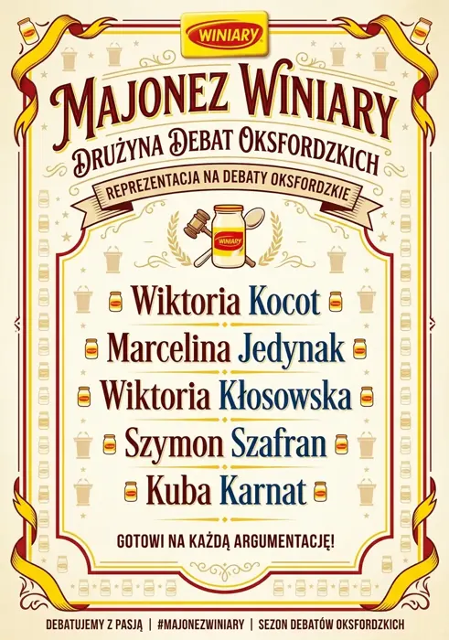 Plakat drużyny Majonez Winiary